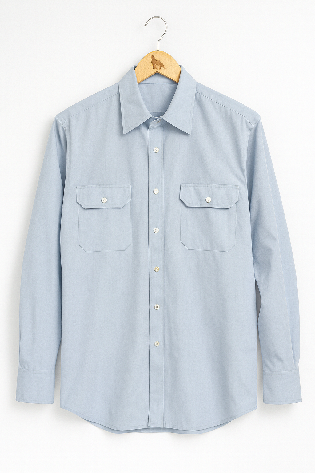 1052- Classic Powder Blue Double Pocket Shirt