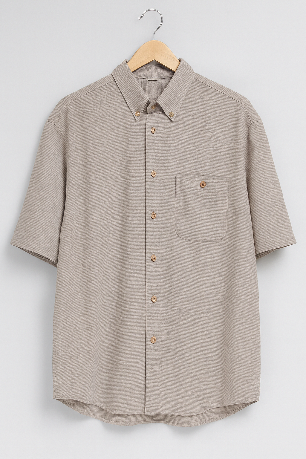 1043-Classic Beige Front Pocket Button Down