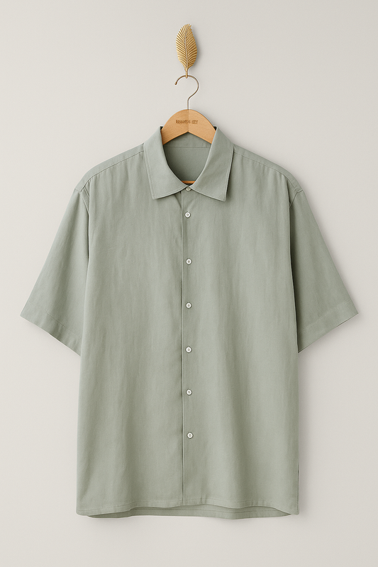 1048-Classic Beige Embroided Button Down