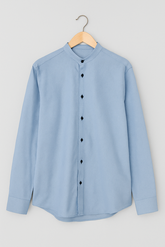 1054- BOSWEEL | Classic Textured Blue Button Down