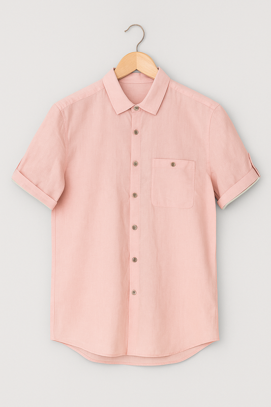 1056- NEXT | Classic Pink Linen Shirt
