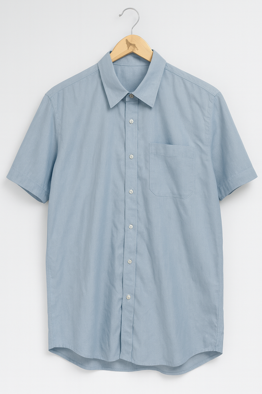 1045-Classic Light Blue Textured Button Down
